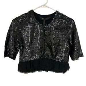 BCBGMaxAzria Sequin Black Cardigan Jacket NWT women’s size XS